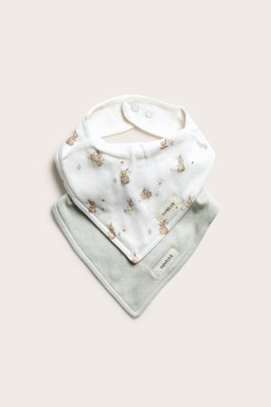 Newbie | Pupukuvioiset ruokalaput, 2-pack Luonnonvalkoinen ONE SIZE | Luonnonvalkoinen