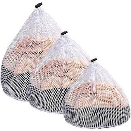 Vasketøjpose, Vasketøj Net Vasketøjpose Vaskemaskinepose, Mesh Vasketøjpose med Reb til Bluse, Undertøj, BH og Lingeri (1-3stk)