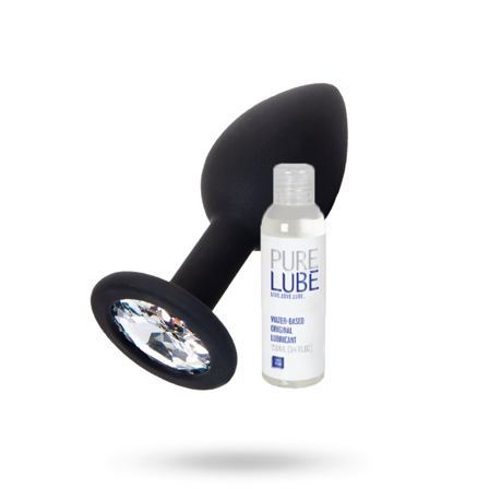Small Silicone Plug + Pure Lube Original Lubricant Kit - Vuxen