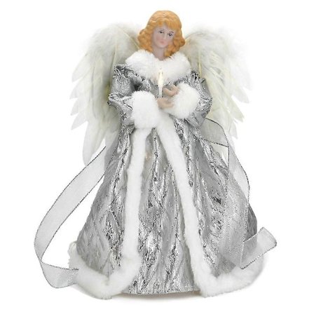 Ängel Jul med Ljus Förlängd Sladd, söta LED-upplysta Trädtoppar, b