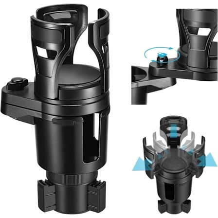2 i 1 kopphållare Expander för bil, roterande låsfunktion, justerbar bas, för koppar och drycker