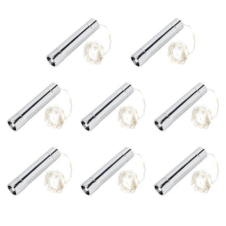 8 stk. kork streng lys fe lys flaske 15led lampe batteridrevet diy del kit varm