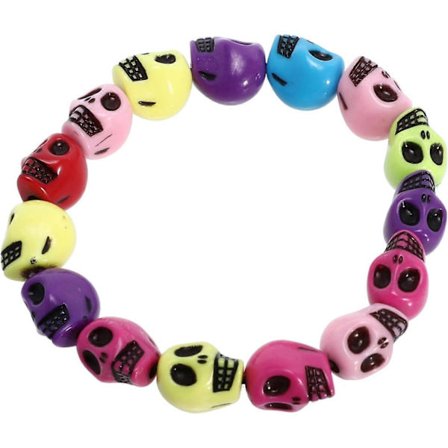 Kristallarmband Pärlarmband Halloween Herr Pärlor Män Kvinna Harts Döskallearmband Döskallepärlor Armband Kristall