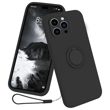 iPhone 16 Pro Skal Med Ringhållare Svart