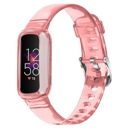 Fitbit Luxe milanese klockarmband i rostfritt stål - Transparent Rosa