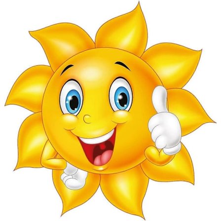 1 stk. Smiley sol motiv sticker I 21 cm I Selvklæbende I Vejrbestandig med beskyttende laminat