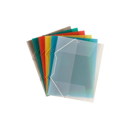 Gummibandsmapp 3-klaff A4, färgad polypropylen, transparent blå - Lyreco - Kontorsmaterial - Mappar och plastfickor - Gummibandsmappar 3-klaff - Plast