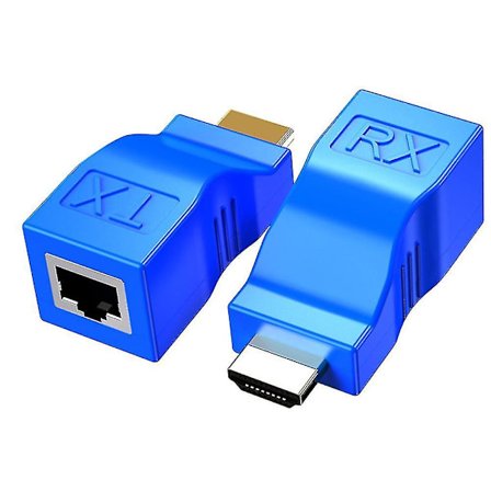 HDMI-forlenger, HDMI til RJ45 1080p LAN nettverk HDMI-utvidelse opptil 30m over Cat5e/6 UTP LAN Ethernet-kabel