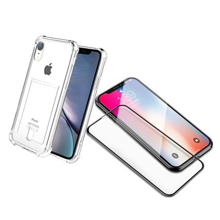 Etui med kortholder og skjermbeskytter iPhone XR