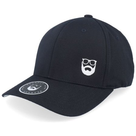 Bearded Man - Svart flexfit Keps - Side Logo Black Flexfit @ Hatstore