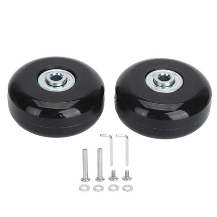 2 stk. Universal Gummi Drejelige Hjul til Bagage Kuffert Udskiftning med Installationsværktøj 56x24mm