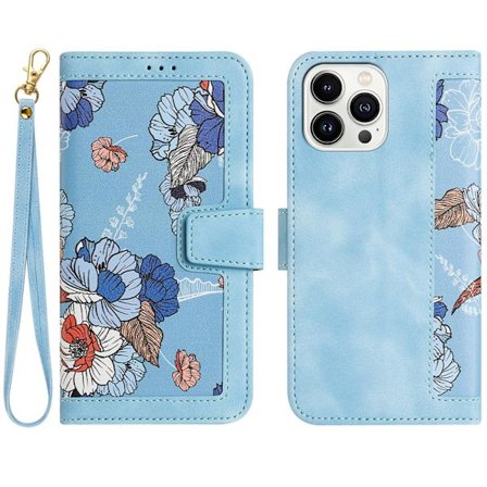 Telefon Case För Iphone 14 Pro Max, Korthållare Stativ Mönster Utskrift Cover