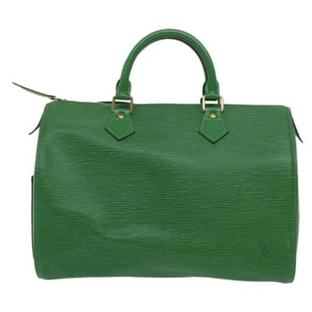 Louis Vuitton Vintage Pre-ownedLæderlouis-vuitton-tasker Grøn, Dame Vintage Tasker, Størrelse: ONE Size