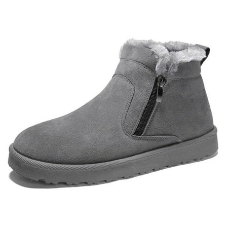 Mens Casual Anti Slip Vinterskor Komfort Rund Toe Snow Boots grå 41