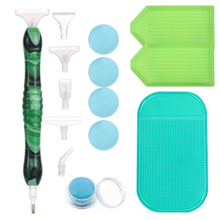 Harpiks Diamant Malepenn Diamant Maling Lim Clay GRØNN