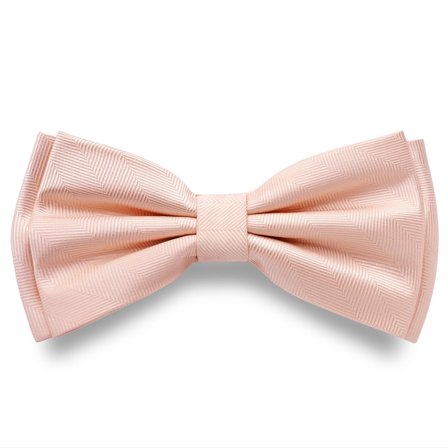 Rose Pink Pre-Tied Herringbone Bow Tie for Men - Pre-tied bow ties