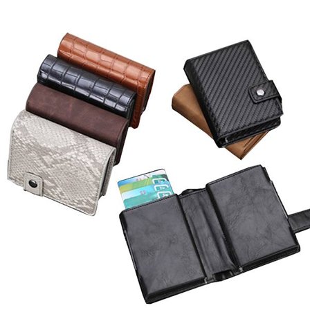 Stilsäkert Smart Korthållare JENSEN i Aluminium (Pu-Läder)