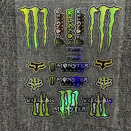 Farverige laser motorcykelmærkater, racer sponsor klistermærker, motorcykel modifikationsmærkater, hjelm klistermærker