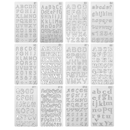 12 st Alphabet Schabloner Återanvändbara Bokstavsmålnings Schabloner Plast DIY Ritning Sprayning Skal Mall