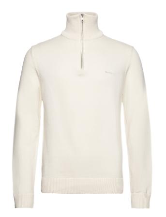 Supima Halfzip Knitwear Half Zip Pullover Creme GANT*Betinget Tilbud