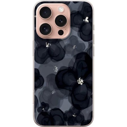 Yhteensopiva Puhelinkuori Apple Apple iPhone 16 Pro Abstrakti tummanvärisellä kukkakuviolla, jossa on elegantti ja dramaattinen tunnelma