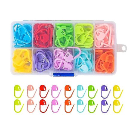 Maskemarkører 120 stk Heklemaskemarkører med 4 stk Store Øye Sy Blindnåler 3 Størrelser for Strikking og Sying