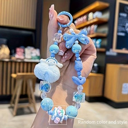 1 stk Sanrio for kuromi Melody for cinnamoroll Tegneserie Søt Høyverdi Rosa Blå Lilla Plysj Silikon Mobiltelefon Lanyard med Sløyfeknute Kjærlighet [