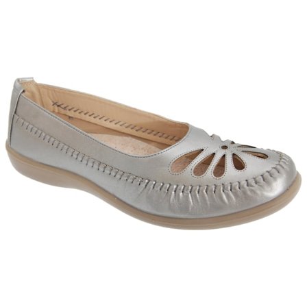 Boulevard Dam/Dam Punched Sommar Casual Skor 4 UK Pewter