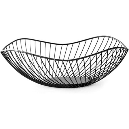 Fruktkurv i metalltråd, fruktskål, diameter 25,5 x 10 cm, fruktskål, rustfritt-maks