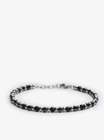 John Henric Men's Blaues Perlenarmband Size 20cm