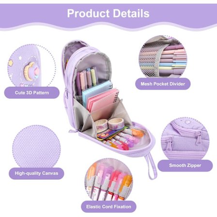 Sööt Kynäkotelo Tarra-Esteettisellä Kynäkotelolla Tytöille Suuri Kapasiteetti Kynä-Kynäpussi Monitoiminen Kynäpussi