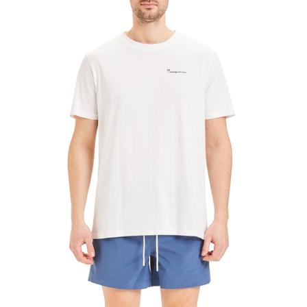 Knowledge Cotton Apparel Alder Tee With Knowledge Print - Gots/Vegan Men short-sleeved sweaters White L