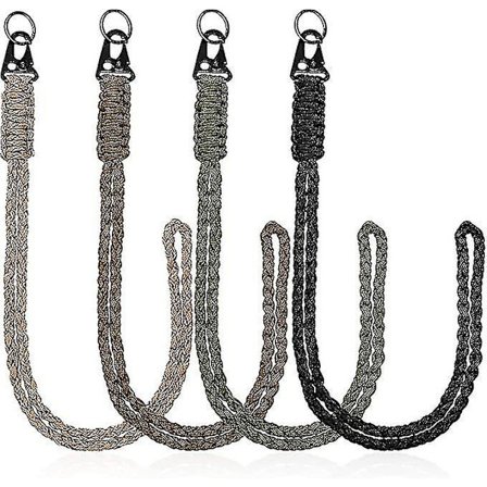 4 st kraftiga nyckelband med metall-Hk-klämmor, flätad stark paracord-nyckelring