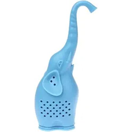 Sød lille elefant te-infuser i silikone, tesigte, kaffefilter, løse blade, si-pose, filter, diffusor, te-tilbehør (farve: grøn)