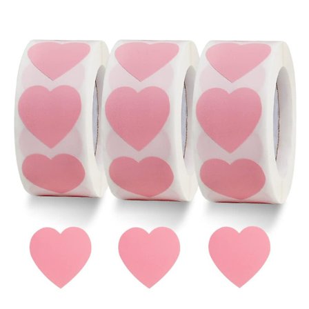1500 Etiketter Rosa Hjerte Stickers 1 Tomme Hjerte Koder Form Papir Etiketter Til Valentinsdag Bryllup A