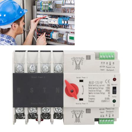 Kaksoisvirtainen automaattinen siirtokytkin 4P Millisekunnin nopea kytkent ohjain AC110V 100A Verkkovirta