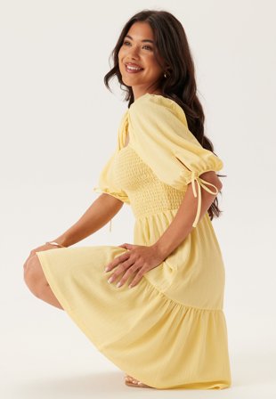 BUBBLEROOM-Smock Short Dress-S