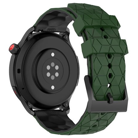 Klockarmband för Huami Amazfit GTR 4 46mm, fotbollsmönster tvåfärgat 22mm silikonklockarmband