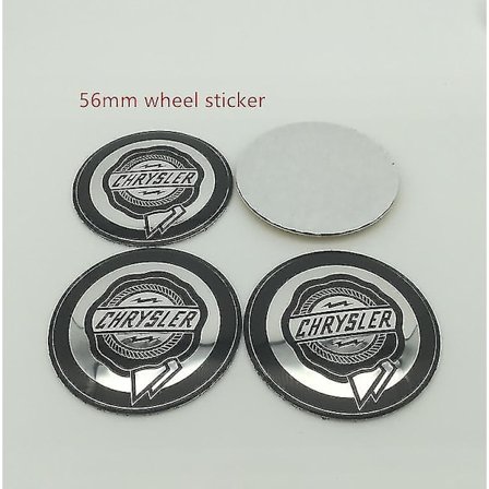 4 st 56 mm Chrysler 300c Bildets navkapsel navkapsel i harts emblem klistermärke för 300 Sebring Pacifica, 56 mm svart klistermärke