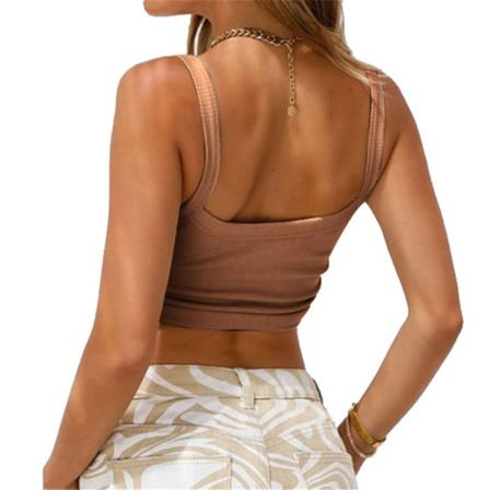 Kvinna Crop Tops Vandring Reser Ärmlös Fyrkantig Krage