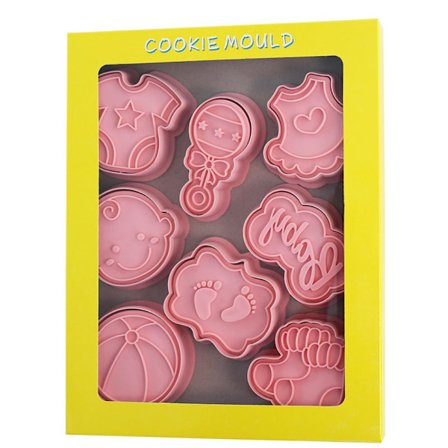 8 stk/sett Cookie Cutters Kjeksform Deigstempel DIY Baking
