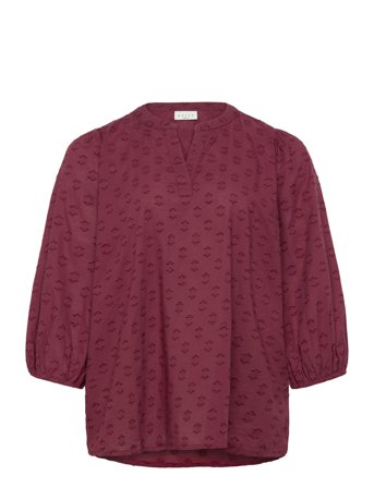 Kaffe Curve Kcloulou Blouse 3/4 Sl - Burgundy - 50
