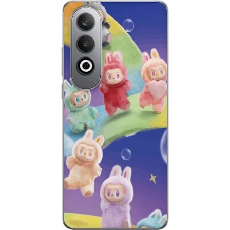 Yhteensopiva Puhelinkuori OnePlus Nord CE4 La.bubu sateenkaari juliste la.bubu hahmo pupu asu lelut söpö pastelli värikäs anime tyyli suunnittelu taid