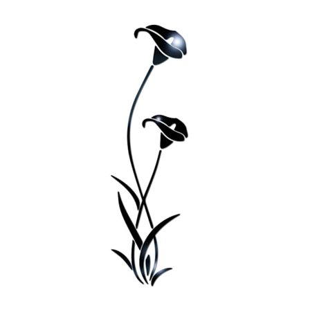 Speilveggklistremerker Veggdekor SVART