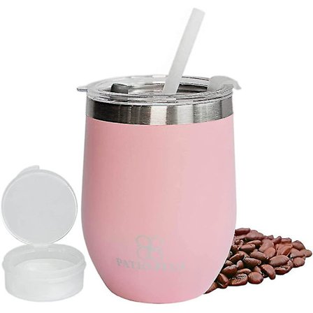 Gjenbrukbar Kaffekopp, Termisk Isolerte Reisekrus Dobbelvegget Vakuum Rustfritt Stål