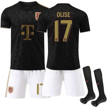2025-2026 Bayern München 125 års jubilæumsudgave Sort Fodboldtrøje Nr. 17 OLISE