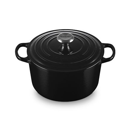 LE CREUSET Signature støpejern dyp rund gryte 24cm Black
