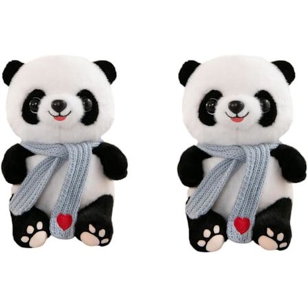 2 kpl Panda-pehmolelu, pehmeä Kawaii Panda -karhu halauslelu, suloinen eläinpehmolelu puristettava halauslelu stressin lievitykseen, rentoutumiseen (