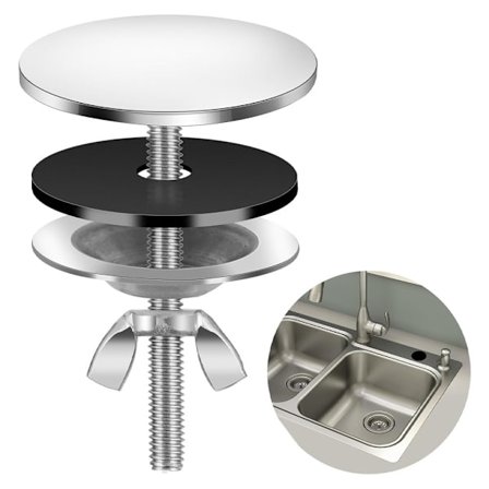 Diskho lock - Rostfritt stål kranhåls lock - 5 cm läckagesäker kranhålsplugg - kökshålslock - silver