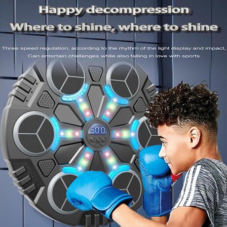 Musiikki nyrkkeilykone, Bluetooth seinään kiinnitettävä nyrkkeilymatto, rytmivalot, kuntoiluvälineet